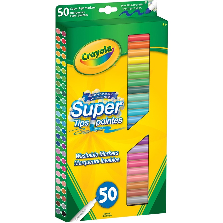 Marqueurs à colorier Crayola, Super pointes, (Boîte de 50)