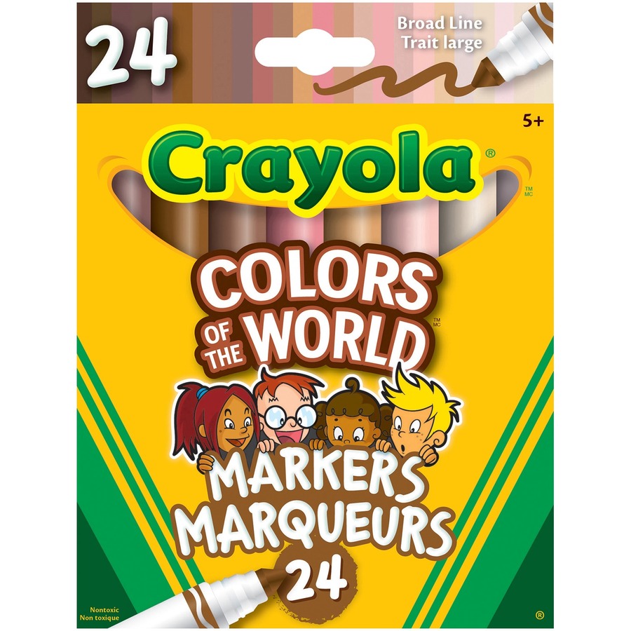 Colors of the World Crayola Markers, Large tip (box of 24)