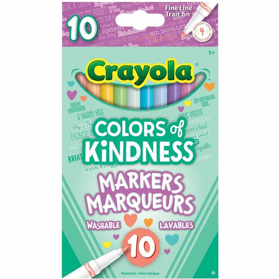 [832695] Colors of Kindness Crayola Washable Markers, Fine tip Pastel color (box of 10)