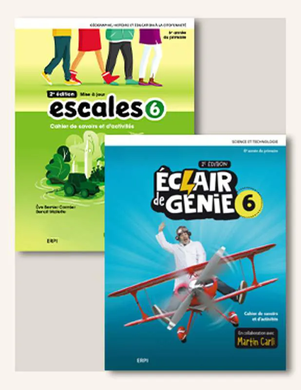 [LV315131] Combo des cahiers de savoirs et d'activités Éclair de génie 6 et Escales 6 avec carte plastifiée et ensembles numériques - Élève (12 mois) (9782766155286)