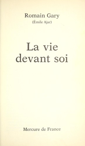 Roman : La vie devant soi, Folio #1362, Ed. Gallimard (ISBN : 9782070373628)