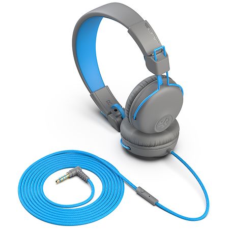 Casque d'écoute avec microphone pour enfant, Bleu/gris ou Mauve/gris