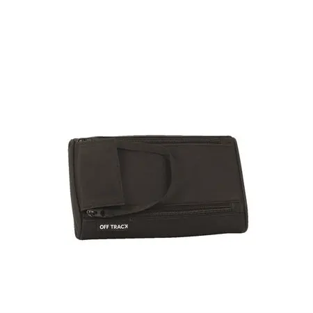 Off track Pencil Case with 2 Zippers, Black