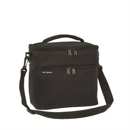 [836515] Off track 2-Compartment Lunch Box, Black