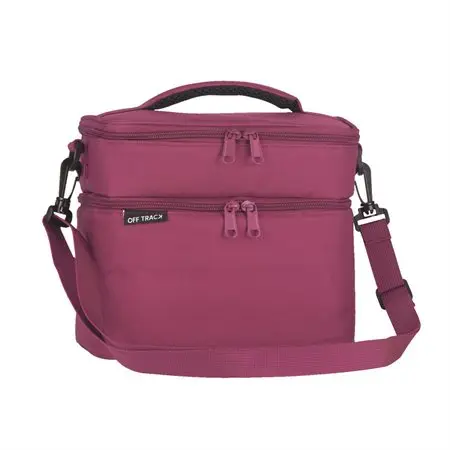 [836518] Off track 2-Compartment Lunch Box, Raspberry