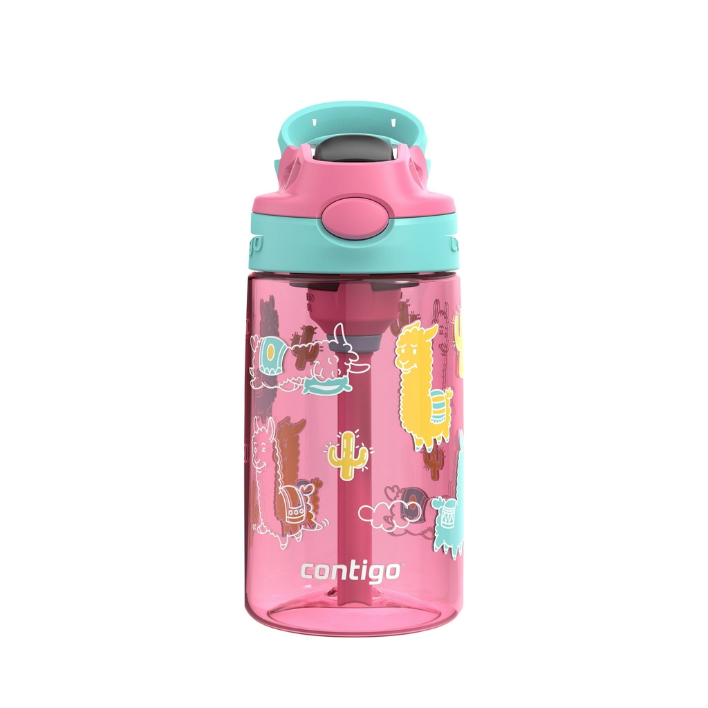[836579] Contigo Kids Aubrey Straw Water Bottle, Azalea jade llama