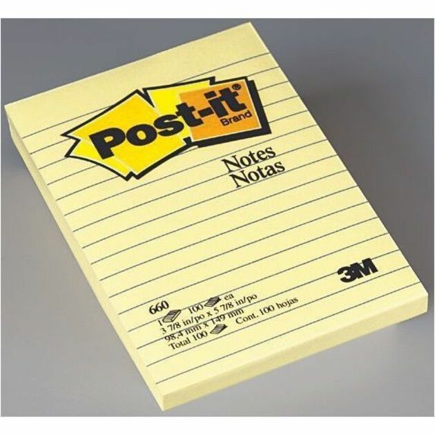 Post-It Sticky Notes, 4" x 6", Lined (1 pad of 100 sheets)