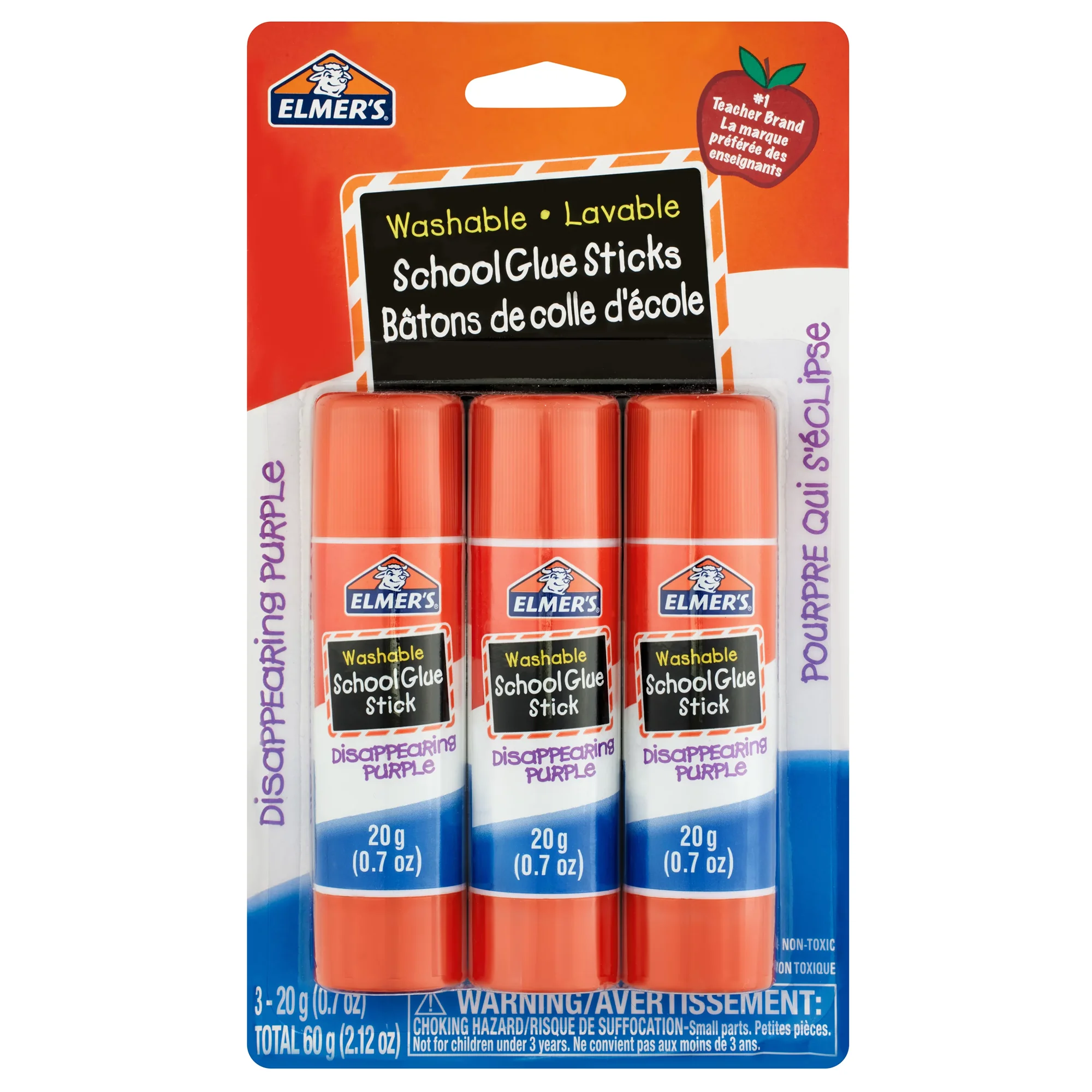 Colle pourpre en bâton Elmer’s 20 g chaque (paquet de 3)