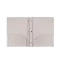 Duo-tang Execo en plastique biodégradable, avec attaches et pochettes, Gris