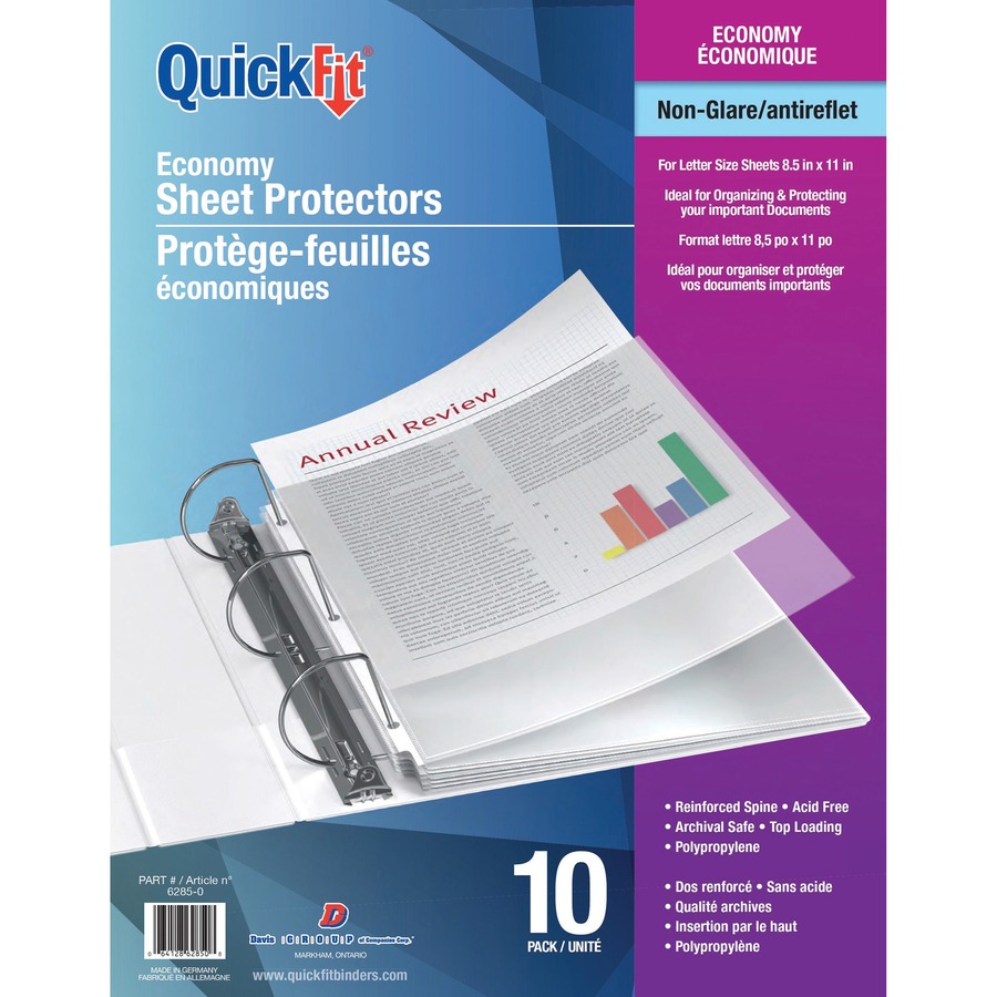 Pochette protectrice épaisseur économique - QuickFit (Pqt de 10)