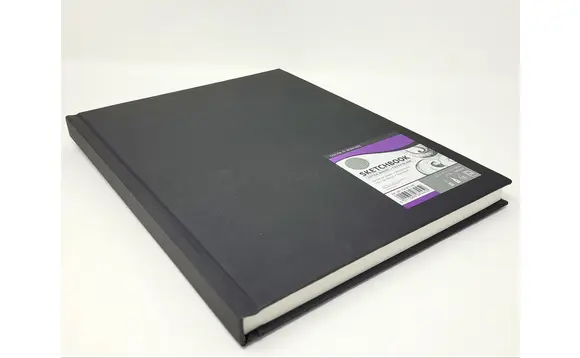 Sketch book 21.6 x 27.9 cm (8.5" x 11"), 100 g/m2, black cover, German Binding