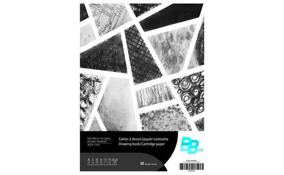 [3080645] Cahier pour esquisses avec reliure spirale, papier cartouche. 30 feuilles. 30,5 x 22,8 cm.