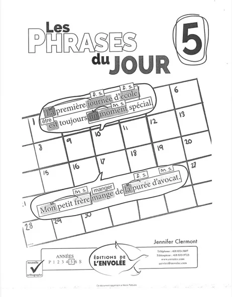 Les phrases du jour - Cahier maison Campus Démosthène