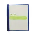 Duo-tang Plastique souple avec attaches, devant transparent, Bleu