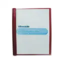 Duo-tang Plastique souple avec attaches, devant transparent, Rouge