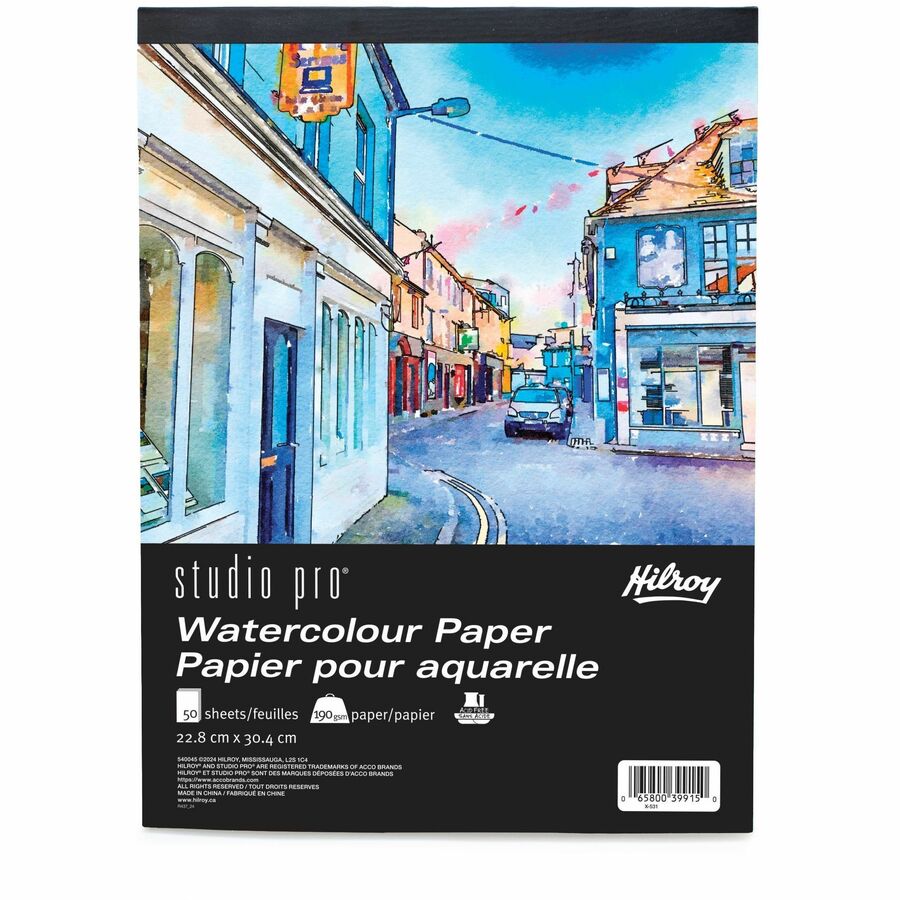 Carnet pour aquarelle Studio Pro, 160 gsm, 9" X 12", 50 feuilles
