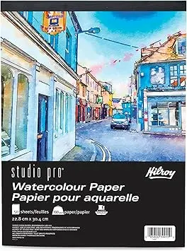 Carnet pour aquarelle Studio Pro, 160 gsm, 9" X 12", 50 feuilles