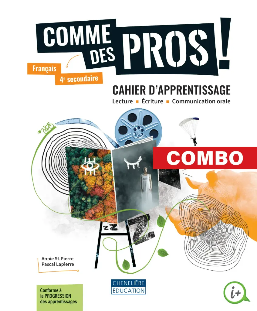 [LV327952] Comme des pros!, 4e secondaire - COMBO - Cahier d'apprentissage et magazine en versions imprimée ET numérique (ISBN: 9998202310052)