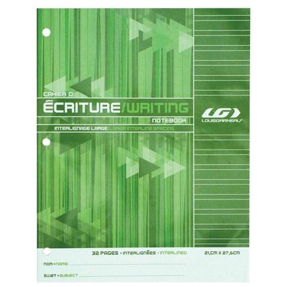 Cahier Louis Garneau, interligné large, 32 pages