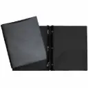 Duo-tang Plastique rigide avec attaches et pochettes avec pochette transparente à l'avant, Noir