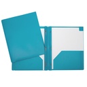 Duo-tang Plastique rigide avec attaches et pochettes