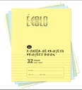 Cahier de projet Écolo #66B, 1/2 interligné et pointillé - 1/2 blanc