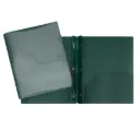 Duo-tang Plastique rigide avec attaches et pochettes avec pochette transparente à l'avant
