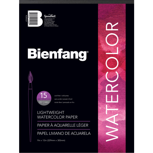 [1052596] Bienfang - Papier aquarelle Aquademic, 9" x 12", 15 feuilles