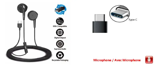 Earbud with Mic USB-C EB96 Type-C