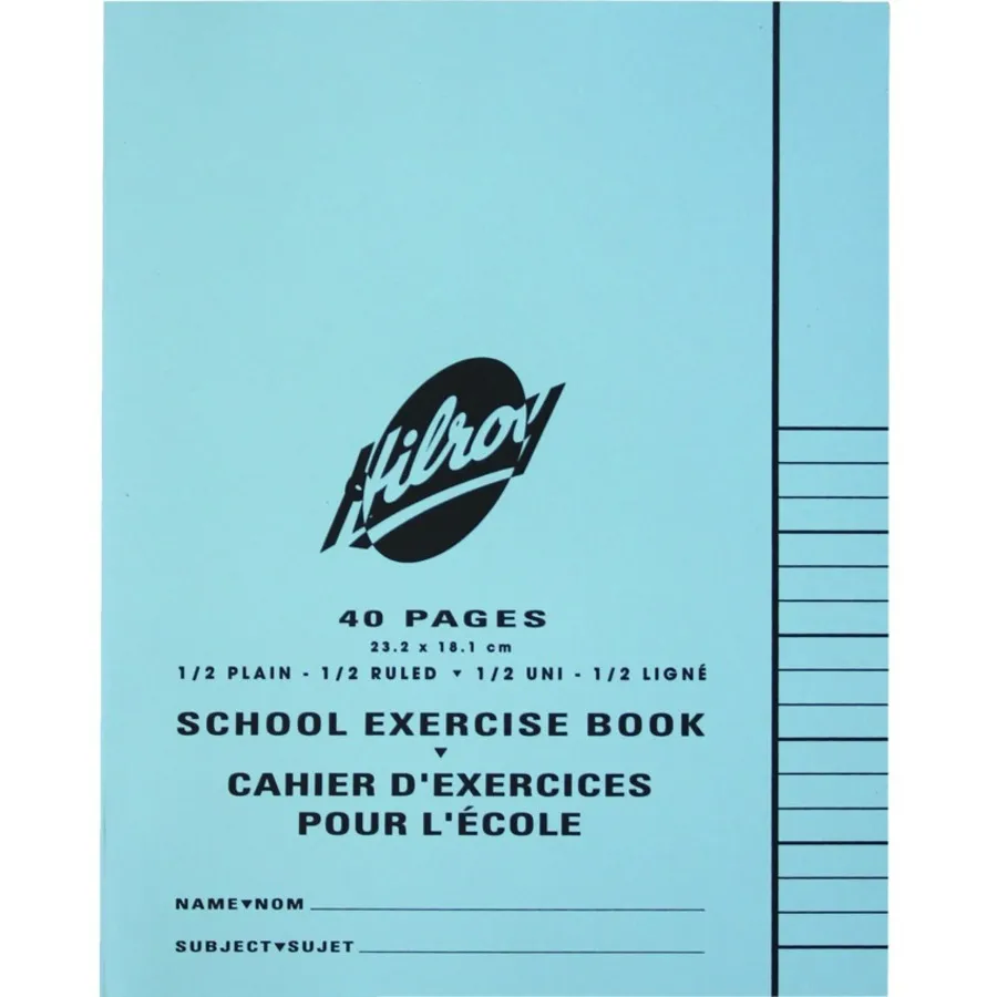 Cahier de projet Hilroy #11935, 1/2 uni - 1/2 ligné, 40 pages (coul. ass.)