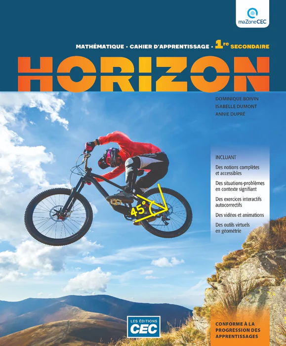 [9782766201792]  Horizon Mathématiques - 1re secondaire, cahier d'apprentissage version papier et numérique (9782766201792)