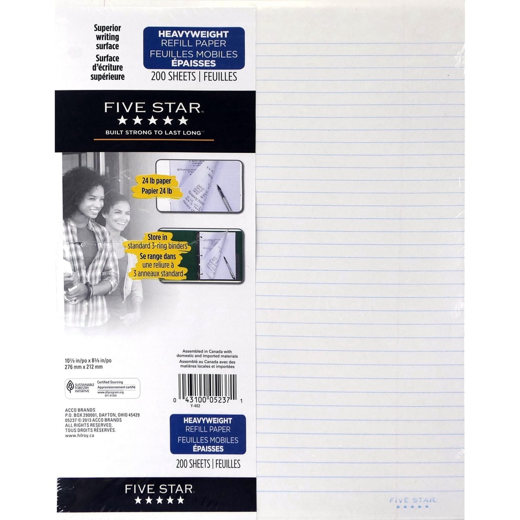 Five Star Reinforced Loose-Leaf Paper (200-Pack)