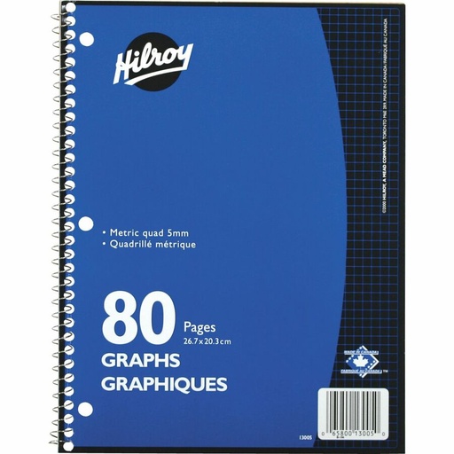 Cahier à reliure spirale, Quadrillé 5 mm, 80 pages