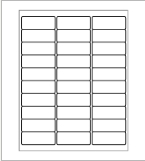 Avery Label 5260, 1 page of 30 Blank labels 1" x 2-5/8" (To identify books and notebooks)