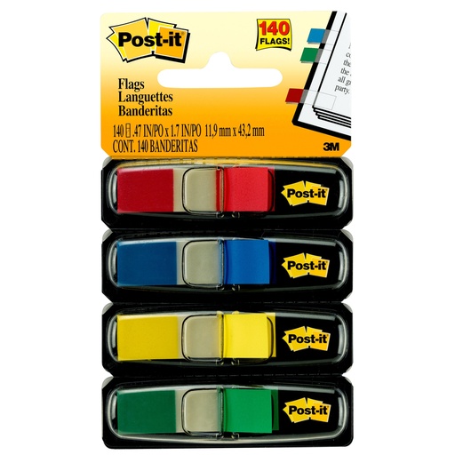 Post-It Flags, 4 colors (Pkg 140)