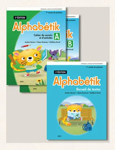 Alphabétik, 1ère année, Combo comprenant les cahiers de savoirs et d'activités A et B, 3e édition, Les outils d'Alphabétik, recueil de textes et ens. numérique - Élève 12 mois (ISBN : 9782766155347)