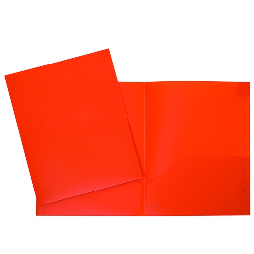 Hard Plastic Pocket Folder, Orange