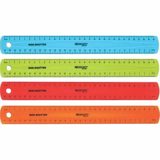 Westcott non shatter ruler, 30 cm, ass. col. - Hamster : 208