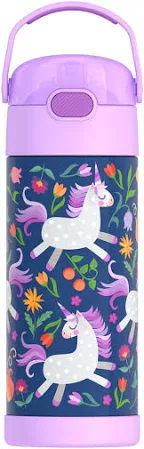 Bouteille d'eau FUNtainer® avec paille Thermos, 410 ml, Licorne