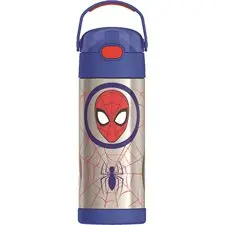 Bouteille d'eau FUNtainer® avec paille Thermos, 410 ml, Spider man 