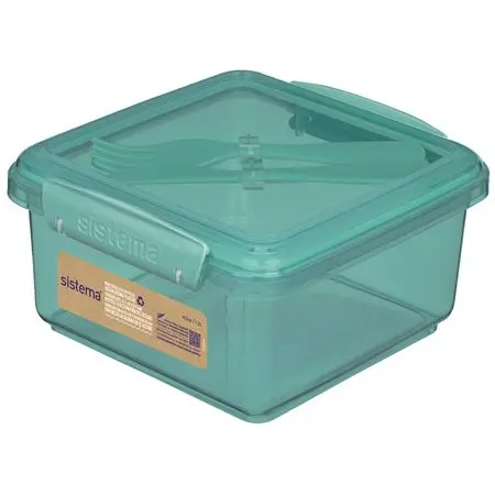 Boîte à repas avec couverts Sistema, Coul. ass.