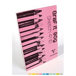 Bloc agrafé Graf It 90g, 14,8 x 21 cm, 80 feuilles blanches