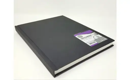 Sketch book 21.6 x 27.9 cm (8.5" x 11"), 100 g/m2, black cover, German Binding